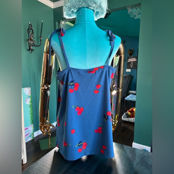 Modcloth Blue Cherry Print Summer Tank Top - Picture 3 of 3